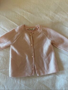 Bonpoint Light Pink Knit Button-Front Cardigan